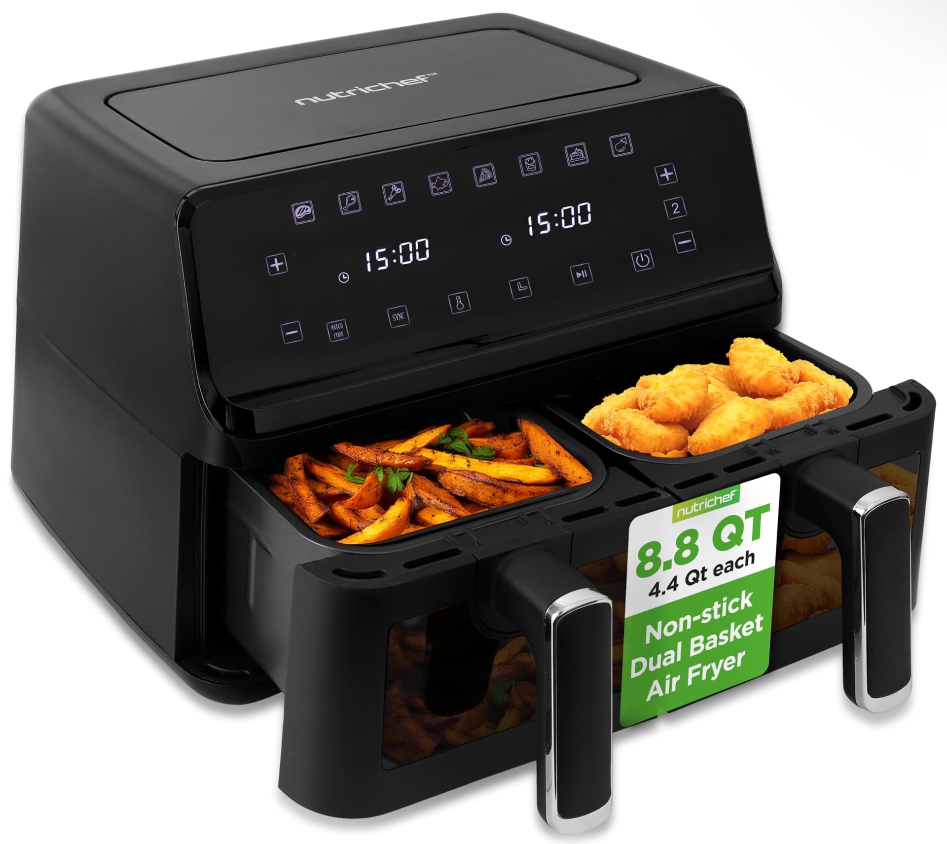 NutriChef 4.4QT Dual Basket Air Fryer