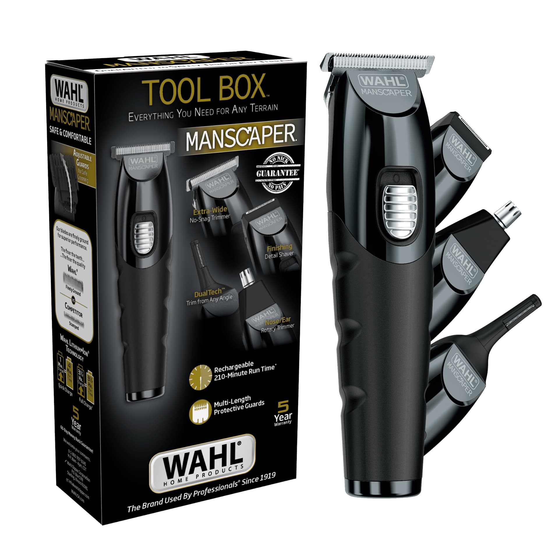Wahl Manscaper Tool Box Rechargeable Trimmer for Trimming, Shaving, & Detailing for Men