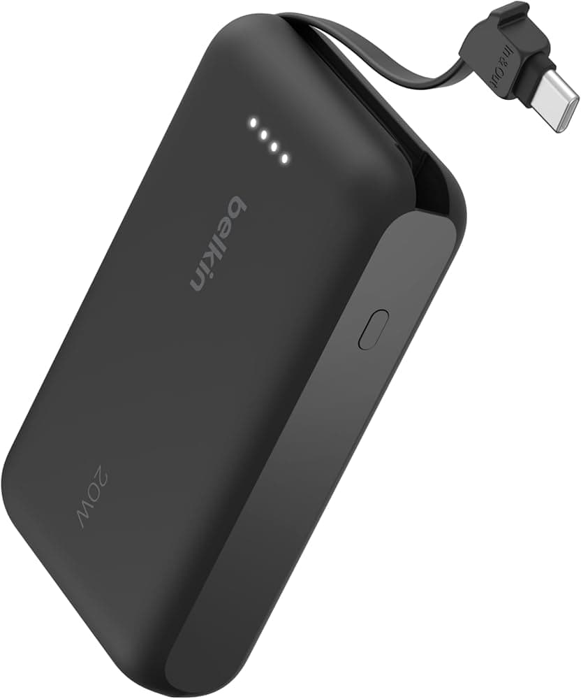 Belkin BoostCharge Power Bank 10K with Integrated Cable