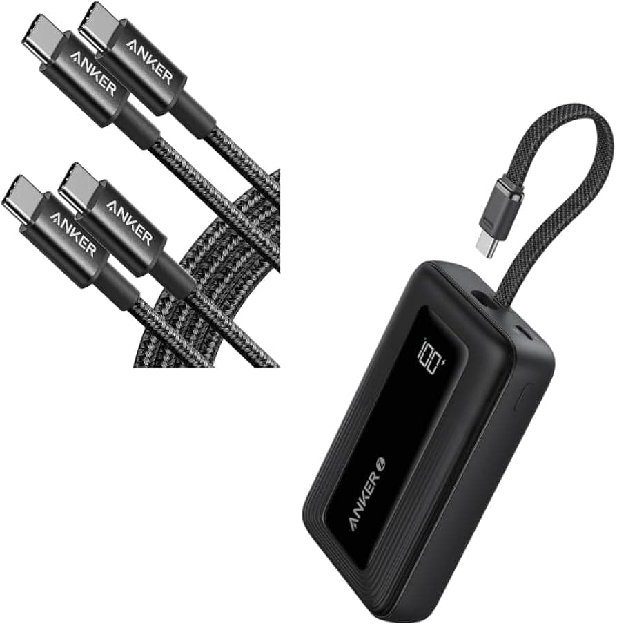 Anker Zolo Power Bank with a 5.4-inch Built-in USB-C cable