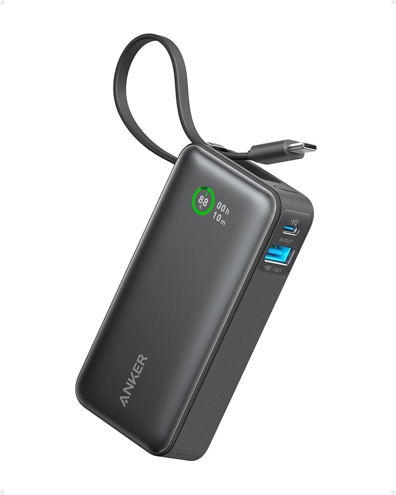 Anker 10000mAh 45W Nano Power Bank with Built-In USB-C Cable