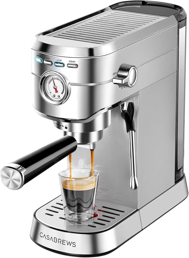 Casabrews CM5418 20 Bar Espresso Machine and Coffee Maker with Pressure Gauge