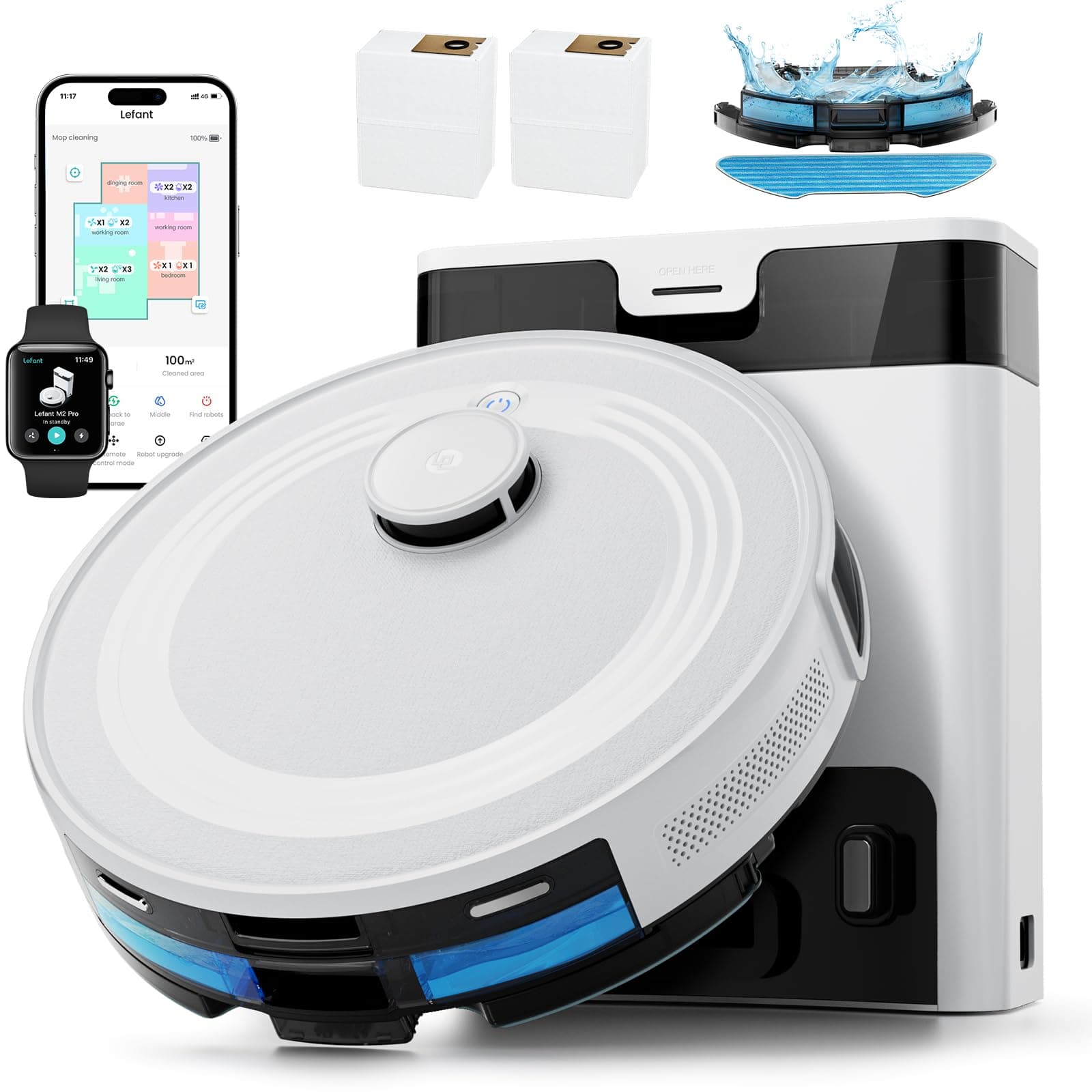 Lefant M2 Pro Robot Vacuum Cleaner with Mopping Function