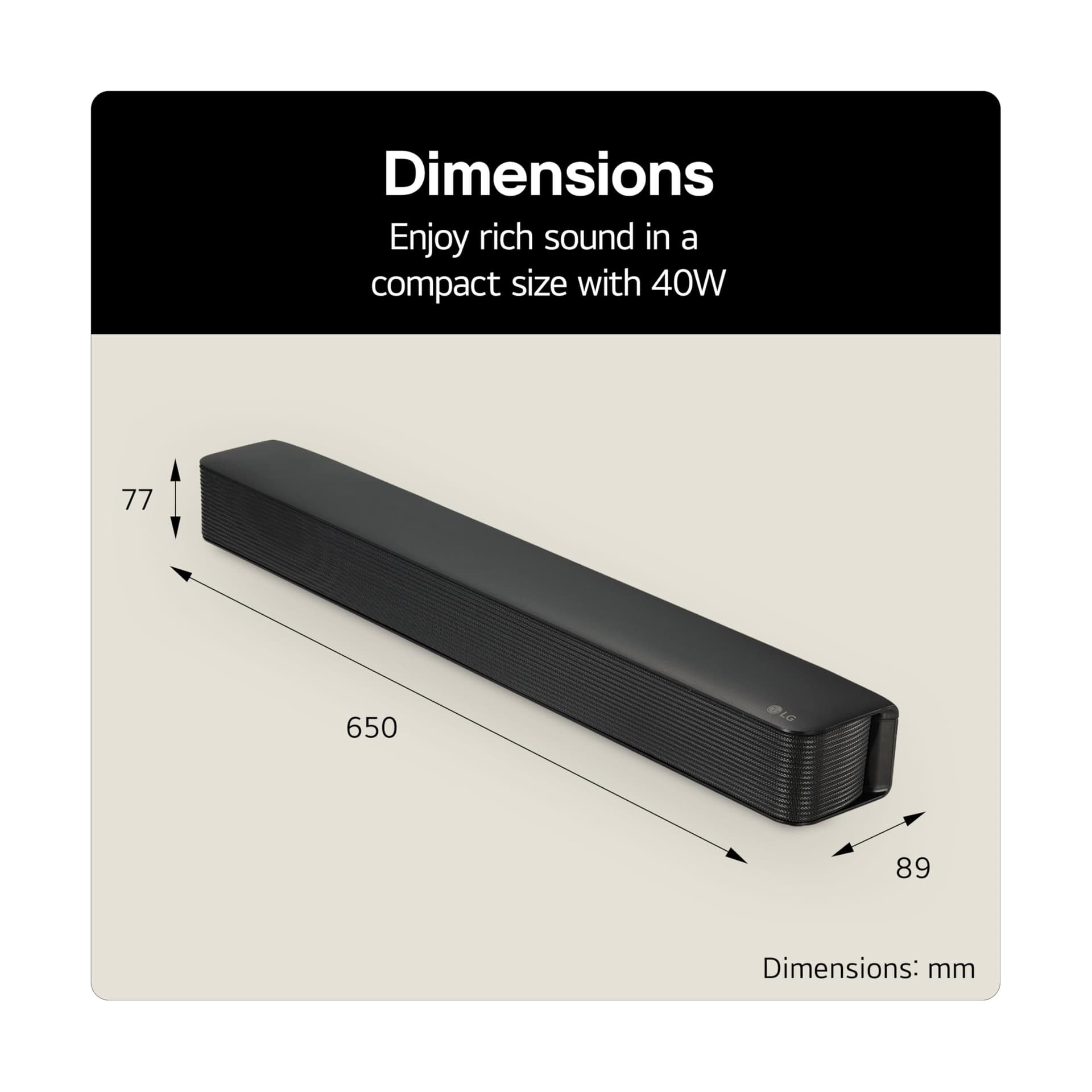LG SQM1 40W Soundbar