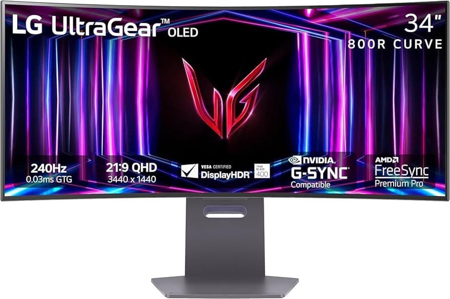 LG 34" UltraGear WQHD 1440p 240Hz Curved Gaming Monitor