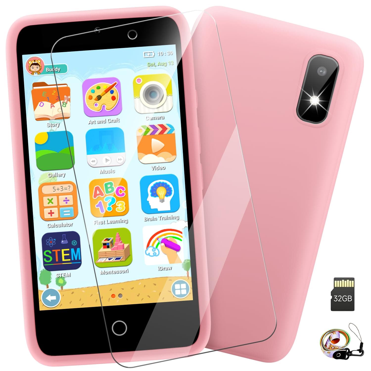 D16 Dual Lens Kids Phone Camera / Phone Toy with 32G Memory Card