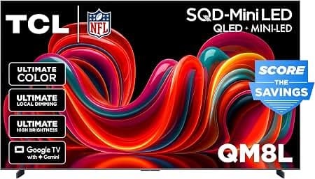 TCL QM8L Series 4K UHD HDR SQD-Mini LED Smart TV with Google TV