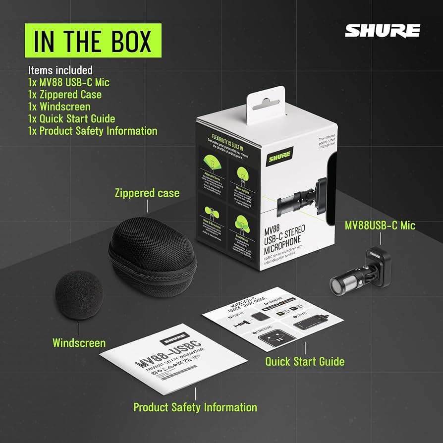 Shure Microphones MV88-USBC Stereo Microphone