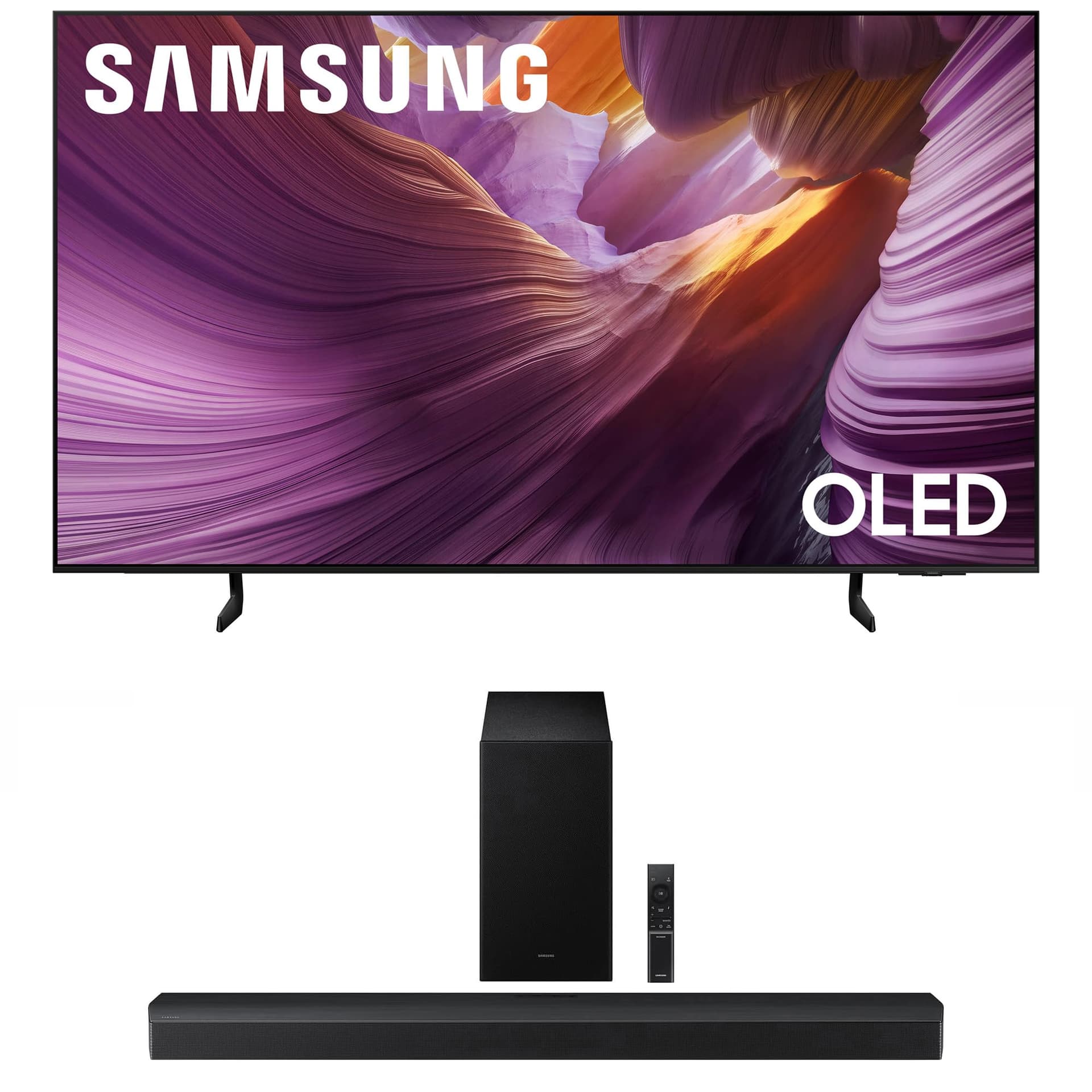 Samsung QN77S85FAEXZA 77 inch OLED HDR 4K Smart TV with A Samsung HW-QS700F 3.1.2 CH Dolby Atmos Sou